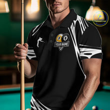 Load image into Gallery viewer, Personalized 8 Ball &amp; 9 Ball Pool Billiard Polo, 1/4 Zip For Men Custom Team Billiard Jersey |White TDM5600