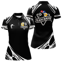Load image into Gallery viewer, Personalized 8 Ball &amp; 9 Ball Pool Billiard Polo, 1/4 Zip For Women Custom Team Billiard Jersey |White TDM5600