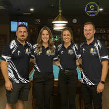 Load image into Gallery viewer, Personalized 8 Ball &amp; 9 Ball Pool Billiard Polo, 1/4 Zip For Women Custom Team Billiard Jersey |White TDM5600