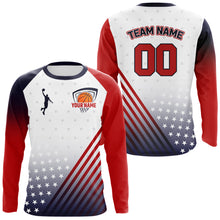 Load image into Gallery viewer, Personalized American Flag Basketball Jersey Custom Name &amp; Number Patriotic Basketball Shirt|White TDM5629