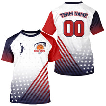 Load image into Gallery viewer, Personalized American Flag Basketball Jersey Custom Name &amp; Number Patriotic Basketball Shirt|White TDM5629