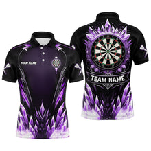 Load image into Gallery viewer, Personalized Purple Icy Dartboard Custom Darts Polo &amp; Quarter Zip For Men, Team Dart Jersey Outfit TDM3671