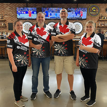 Load image into Gallery viewer, Personalized Grunge Canada Flag Dart Men Quarter-Zip Shirt, Patriotic Canadian Dart Jerseys TDM1187
