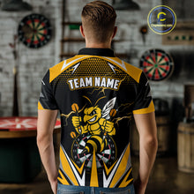 Load image into Gallery viewer, Personalized Funny Bee Lightning Darts Shirt For Men Custom Yellow Black Darts Jersey, Darts Gift TDM4738