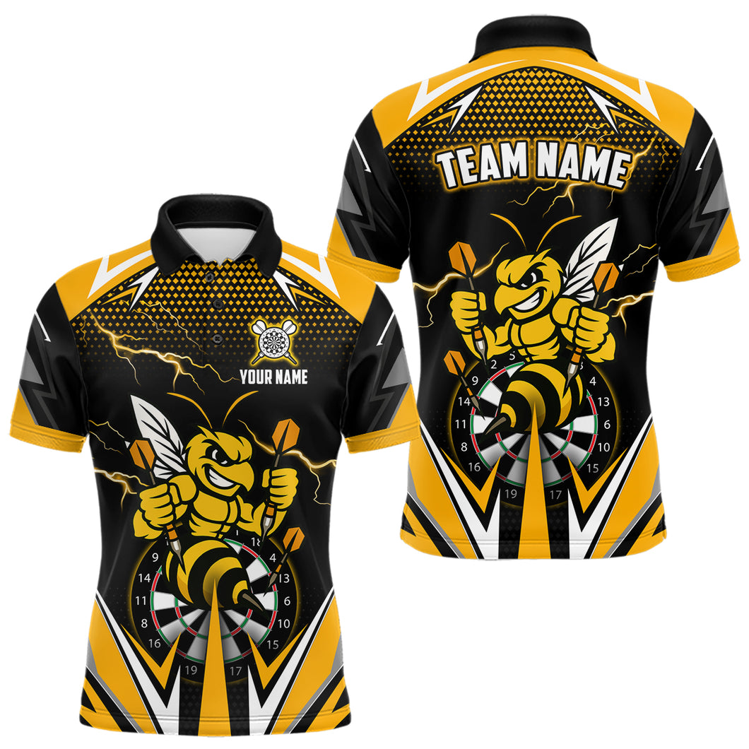 Personalized Funny Bee Lightning Darts Shirt For Men Custom Yellow Black Darts Jersey, Darts Gift TDM4738