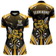 Load image into Gallery viewer, Personalized Funny Bee Lightning Darts Shirt For Women Custom Yellow Black Darts Jersey, Darts Gift TDM4738