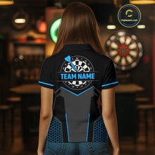 Load image into Gallery viewer, Darts Jersey For Women Custom Polo &amp; Quarter Zip Darts Tournament Team Shirt  |Blue TDM4747