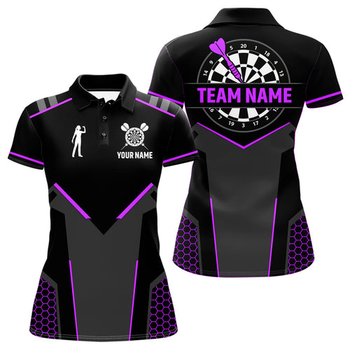 Darts Jersey For Women Custom Polo & Quarter Zip Darts Tournament Team Shirt  |Purple TDM4748