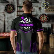 Load image into Gallery viewer, Darts Jersey For Men Custom Polo &amp; Quarter Zip Darts Tournament Team Shirt  |Purple TDM4748