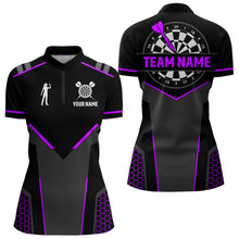 Load image into Gallery viewer, Darts Jersey For Women Custom Polo &amp; Quarter Zip Darts Tournament Team Shirt  |Purple TDM4748
