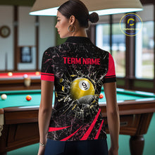 Load image into Gallery viewer, Black And Red 8 Ball &amp; 9 Ball Glass Break Billiard Shirt For Women Custom Pool Team Jersey Uniform TDM5642