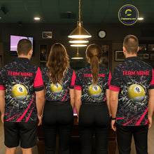 Load image into Gallery viewer, Black And Red 8 Ball &amp; 9 Ball Glass Break Billiard Shirt For Men Custom Pool Team Jersey Uniform TDM5642