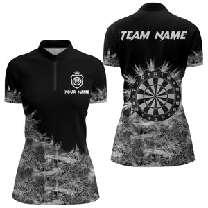 Icy Grey Light Womens Darts Polo & Quarter Zip Shirts Custom Dart Shirts For Team Darts Jerseys TDM3376