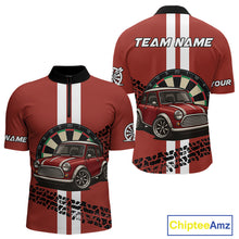 Load image into Gallery viewer, Personalized Red Funny Car Dart Shirts For Men Custom Darts Team Jerseys Polo &amp; Quarter Zip TDM4151