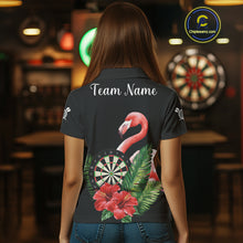 Load image into Gallery viewer, Personalized Tropical Flamingo Darts Shirt For Women, Funny Darts Jerseys Custom Darts Gifts TDM4327