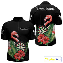 Load image into Gallery viewer, Personalized Tropical Flamingo Darts Shirt For Men, Funny Darts Jerseys Custom Darts Gifts TDM4327