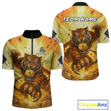 Load image into Gallery viewer, Personalized Yellow 9 Ball Pool Tiger Billiard Shirt For Men Custom Billiard Team Jersey Outfit TDM4541