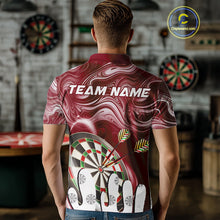 Load image into Gallery viewer, Personalized Marble Swirl Dart Shirt For Men Custom Funny Darts Jersey Team Polo &amp; 1/4 Zip|Purple TDM4162
