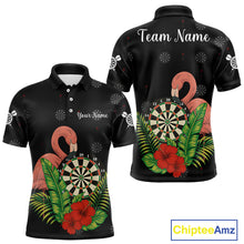 Load image into Gallery viewer, Personalized Tropical Flamingo Darts Shirt For Men Custom Funny Darts Jerseys Custom Darts Gifts TDM4345