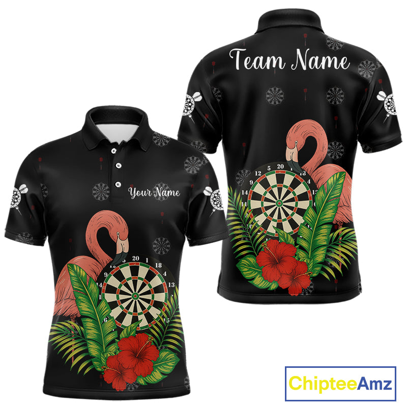 Personalized Tropical Flamingo Darts Shirt For Men Custom Funny Darts Jerseys Custom Darts Gifts TDM4345