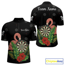 Load image into Gallery viewer, Personalized Tropical Flamingo Darts Shirt For Men Custom Funny Darts Jerseys Custom Darts Gifts TDM4345
