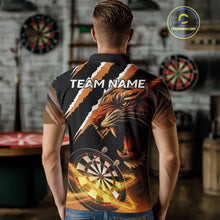 Load image into Gallery viewer, Custom Black And Orange Tiger Darts Shirt For Men Custom Darts Jersey Team Polo &amp; Quarter Zip TDM4568