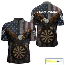 Load image into Gallery viewer, Personalized Grunge American Flag Patriotic Dart Shirts For Men Custom Eagle Darts Team Jersey TDM4191