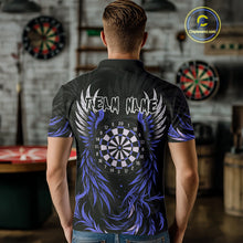 Load image into Gallery viewer, Personalized Phoenix Dartboard Wings Men&#39;s Dart Shirts Custom Blue And Black Darts Team Jerseys TDM4584