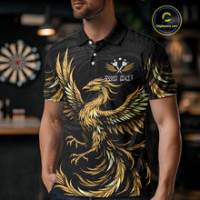 Load image into Gallery viewer, Personalized Phoenix Dartboard Wings Men&#39;s Dart Shirts Custom Yellow And Black Darts Team Jerseys TDM4585