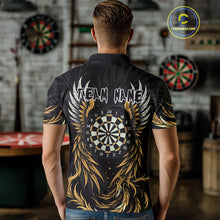 Load image into Gallery viewer, Personalized Phoenix Dartboard Wings Men&#39;s Dart Shirts Custom Yellow And Black Darts Team Jerseys TDM4585