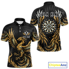 Load image into Gallery viewer, Personalized Phoenix Dartboard Wings Men&#39;s Dart Shirts Custom Yellow And Black Darts Team Jerseys TDM4585