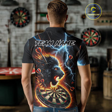 Load image into Gallery viewer, Personalized Thunder Lightning Lion Darts Shirt For Men Custom Darts League Jersey Polo &amp; 1/4 Zip TDM4619