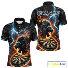 Load image into Gallery viewer, Personalized Thunder Lightning Lion Darts Shirt For Men Custom Darts League Jersey Polo &amp; 1/4 Zip TDM4619