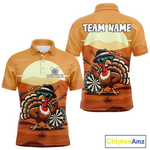 Funny Turkey Darts Shirt For Men Custom Thanksgiving Shirts For Darts Lover, Darts Team Jersey TDM4818