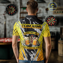 Load image into Gallery viewer, Darts And Beer That&#39;s Why I&#39;m Here Custom Grunge Dart Shirt For Men, Drinking Darts Jerseys |Black TDM4234