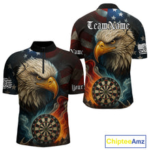 Load image into Gallery viewer, Personalized Eagle Flame Darts Shirt For Men Custom Patriotic American Flag Team Darts Jersey TDM4820