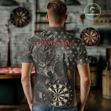 Load image into Gallery viewer, Personalized Vintage American Flag Wolf Darts Shirt For Men, Patriotic Dart Team Jerseys TDM4243