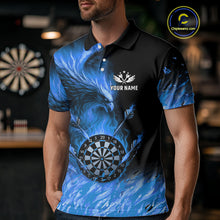 Load image into Gallery viewer, Blue Flaming Phoenix Darts Jerseys Custom Darts Shirt For Men, Darts Team Polo &amp; Quarter Zip TDM4663