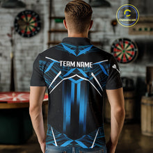 Load image into Gallery viewer, Azure Lightning Dartboard Darts Shirt For Men - Custom Team &amp; Player Name NYN0352