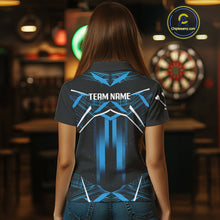 Load image into Gallery viewer, Azure Lightning Dartboard Darts Shirt For Women - Custom Team &amp; Player Name NYN0352