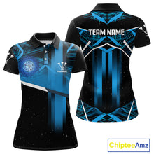 Load image into Gallery viewer, Azure Lightning Dartboard Darts Shirt For Women - Custom Team &amp; Player Name NYN0352