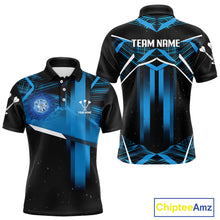 Load image into Gallery viewer, Azure Lightning Dartboard Darts Shirt For Men - Custom Team &amp; Player Name NYN0352
