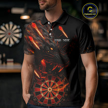 Load image into Gallery viewer, Black And Orange Panther Fire Dart Shirt For Men Custom 3D Dart League Team Jersey Polo &amp; 1/4 Zip TDM4269