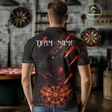 Load image into Gallery viewer, Black And Orange Panther Fire Dart Shirt For Men Custom 3D Dart League Team Jersey Polo &amp; 1/4 Zip TDM4269
