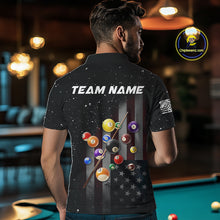 Load image into Gallery viewer, Personalized Patriotic Billiard Jerseys For Men Custom American Flag Grunge Billiard Team Shirt  TDM4454