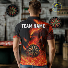 Load image into Gallery viewer, Orange Flaming Phoenix Darts Jerseys Custom Darts Shirt For Men, Darts Team Polo &amp; Quarter Zip TDM4290