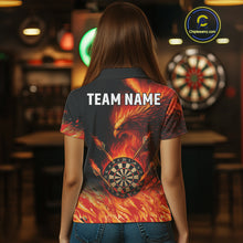 Load image into Gallery viewer, Orange Flaming Phoenix Darts Jerseys Custom Darts Shirt For Women, Darts Team Polo &amp; Quarter Zip TDM4290