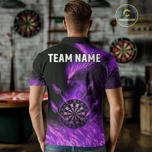 Load image into Gallery viewer, Purple Flaming Phoenix Darts Jerseys Custom Darts Shirt For Men, Darts Team Polo &amp; Quarter Zip TDM4291