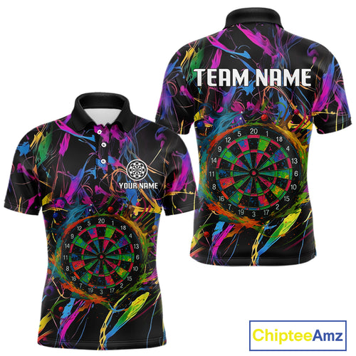 Funny Colorful Dartboard Graffiti Style Dart Shirts For Men Custom Darts Team Jerseys, Darts Gifts TDM4113