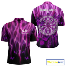 Load image into Gallery viewer, Personalized Pink Flaming Butterflies Darts Shirt For Men Custom Darts Jersey, Funny Darts Gift TDM4749